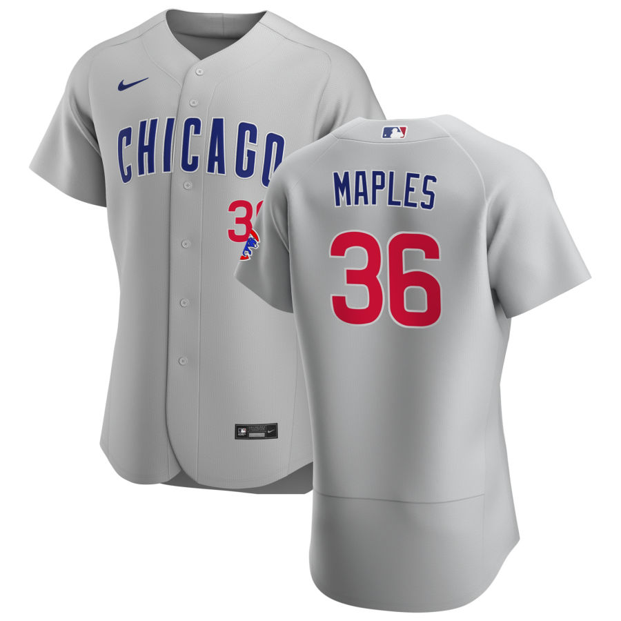 Chicago Cubs #36 Dillon Maples Men Nike Gray Road 2020 Authentic Team Jersey